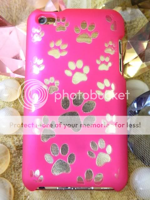 HOT PINK DOG PAWS SNAP ON HARD COVER CASE   IPOD TOUCH 4TH GEN 3G 