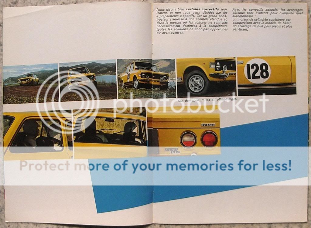 fiat 128 rally 1300 original sales brochure from circa 1973 in french