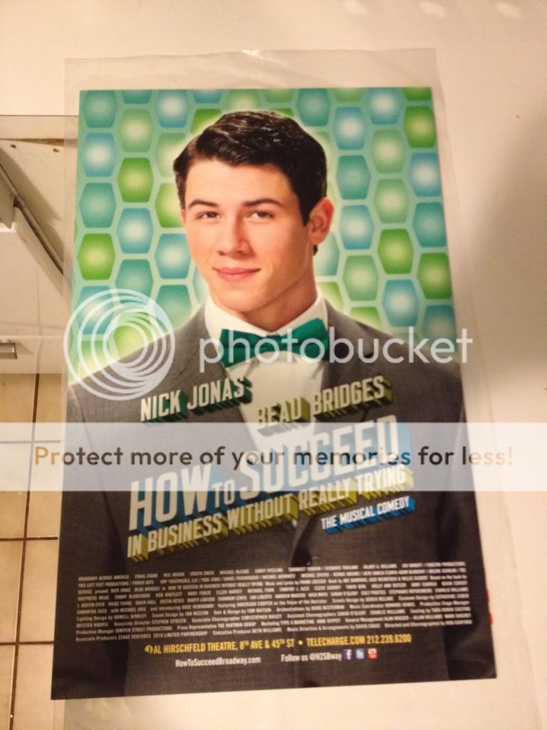 Nick Jonas How to Succeed in Business Window Card Poster Broadway Mint 