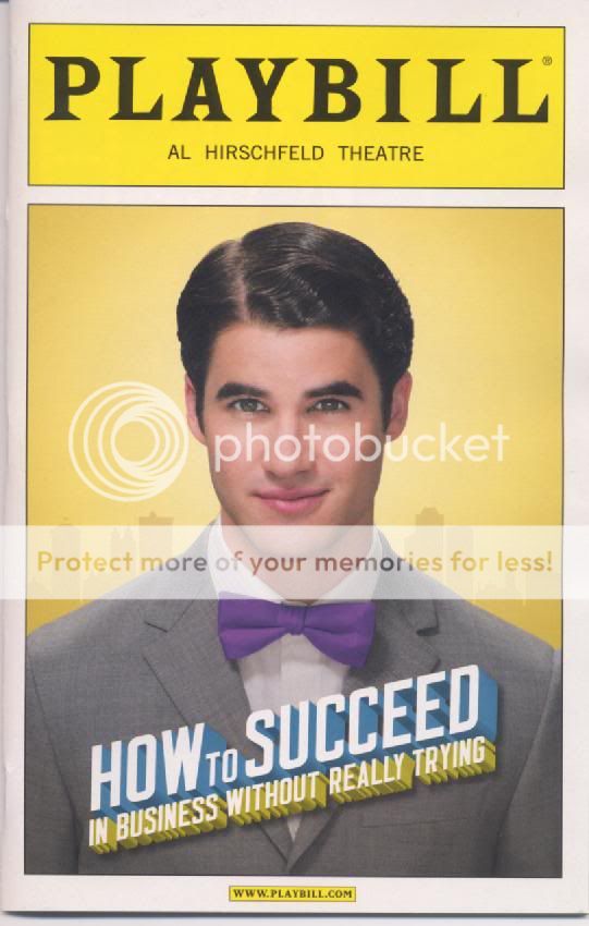 Darren Criss Glee Playbill How to Succeed in Business Beau Bridges 