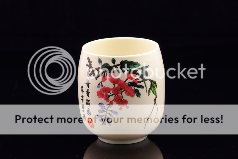 Famille Rose Porcelain, Plaum & Orchid Flower Painting Japanese Style 